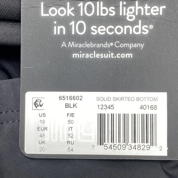 NEW MIRACLESUIT Women’s High-Waist Skirted Bikini Bottom Black Size 18 - Picture 8 of 8